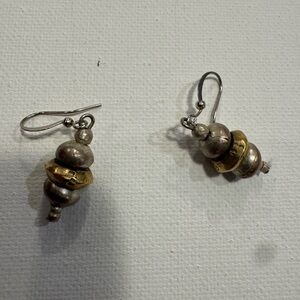 Elegant Silver and Gold Dangle Earrings